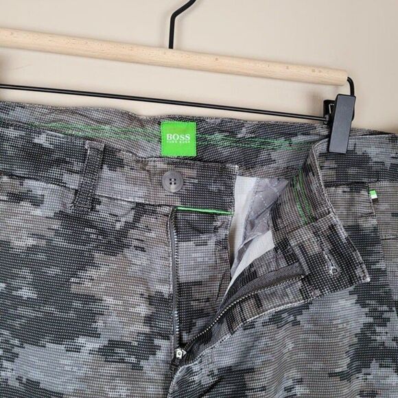 Hugo Boss Size 40 Leeman Slim Fit Digi Camo Performance Stretch Pants Black Gray - Picture 7 of 12